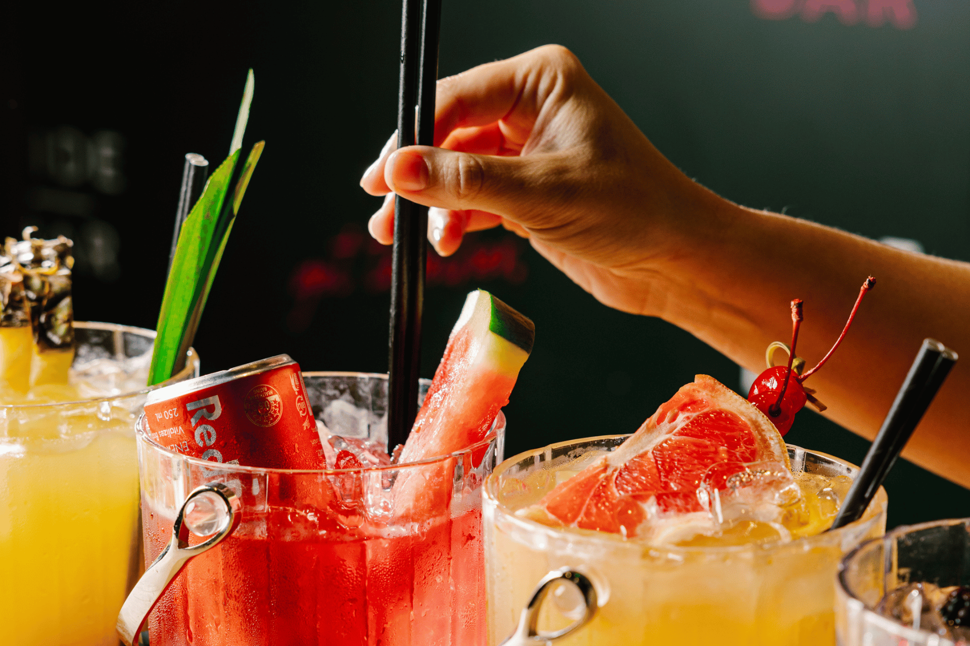 Cocktail buckets and drinks at Side Bar Sydney